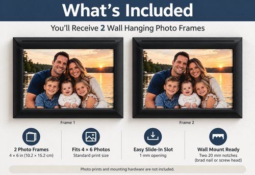 Tecton Gallery™ – 4×6 Wall Hanging Photo Frames – (2 Pack)
