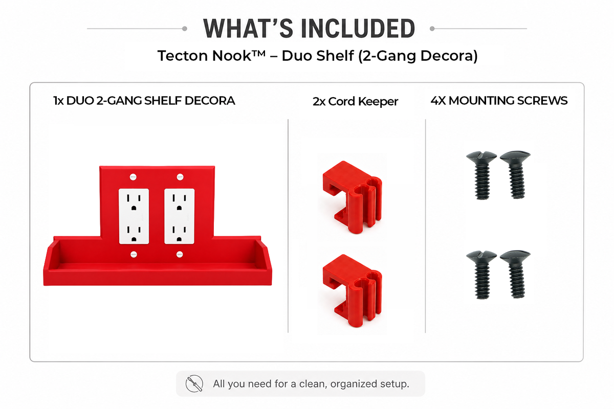 Tecton Nook™ – Duo Shelf Wall Plate (2-Gang Decora)