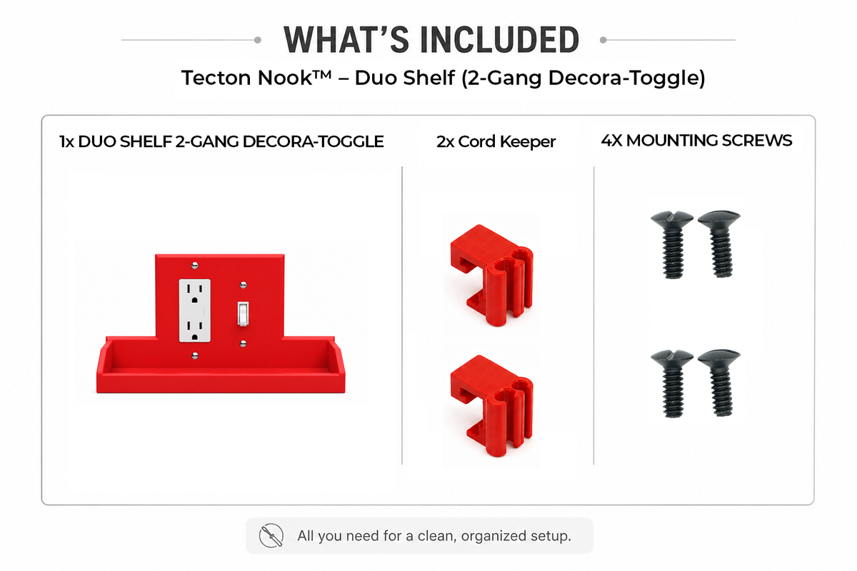 Tecton Nook™ – 2-Gang Decora-Toggle Duo Shelf