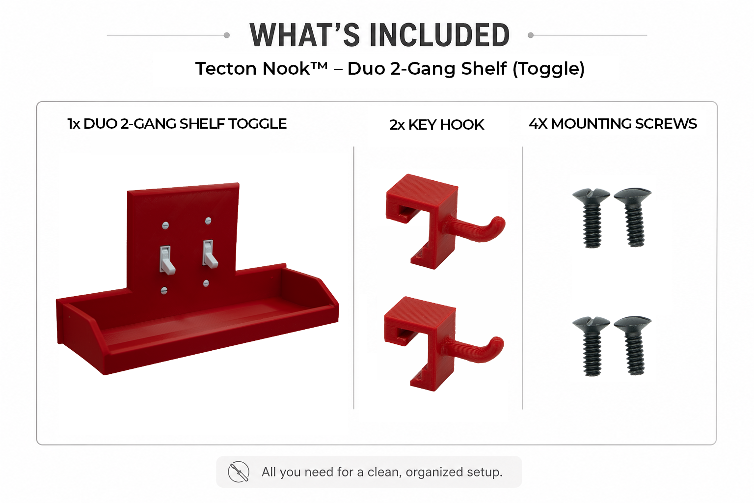 Tecton Nook™ – Duo Shelf (2-Gang Toggle)