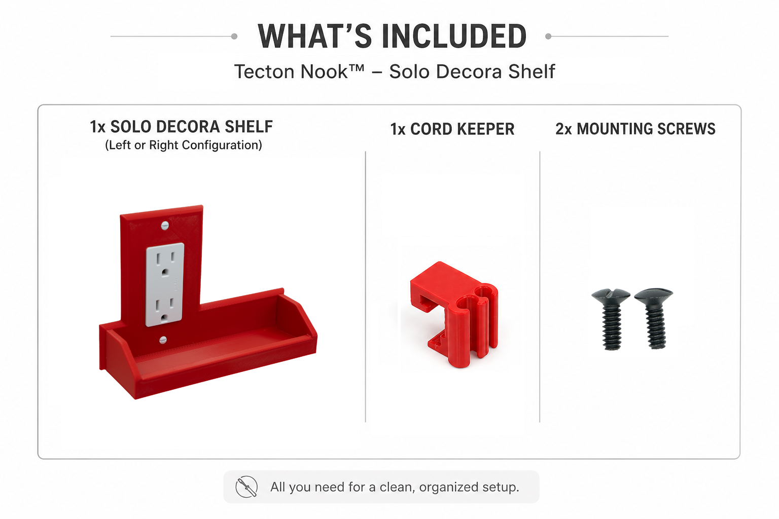 Tecton Nook™ – Solo Shelf (Decora)