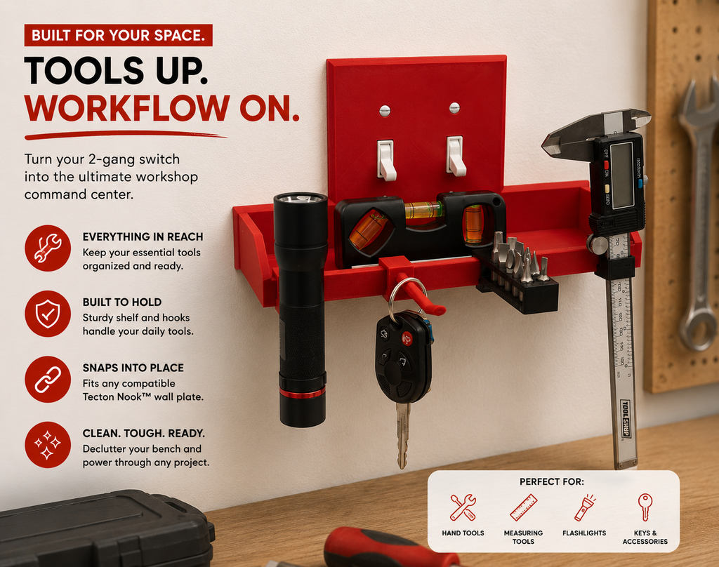 Tecton Nook™ – Duo Shelf (2-Gang Toggle)